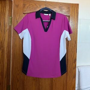 Lady Hogan Colorblock SS Polo Golf Shirt